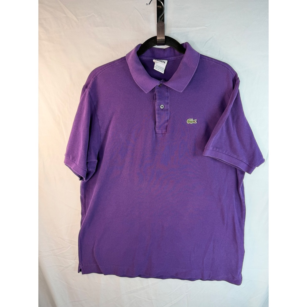 Vintage Lacoste Mens Classic Fit Pique Polo Shirt Purple Size 7 classic preppy